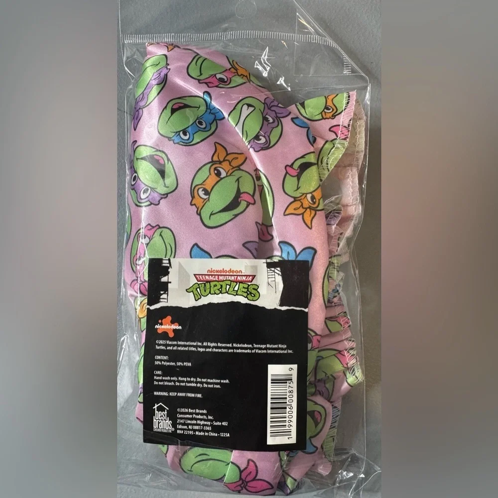 Nickelodeon Pink Teenage Mutant Ninja Turtles Shower Cap pastel colors